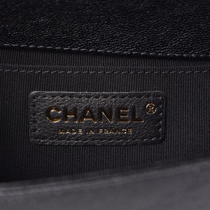 Chanel Caviar Chevron Quilted Small Boy Flap Black 6 of 8