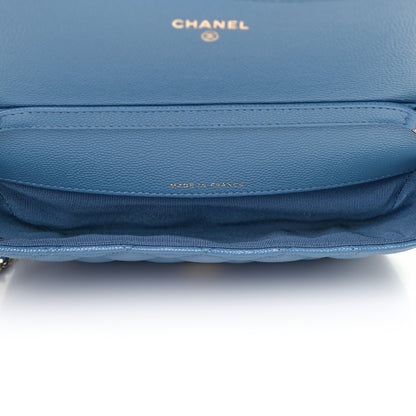 Chanel Caviar Quilted Glasses Case With Chain Blue 4 of 6