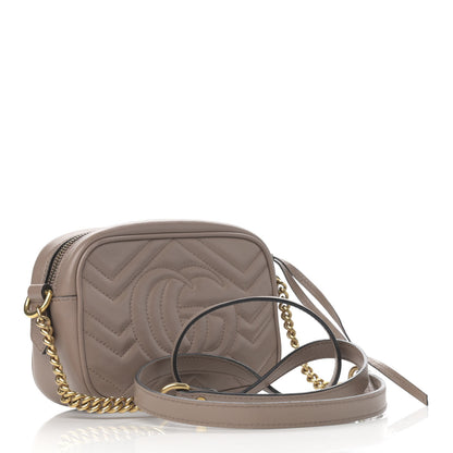 Gucci Calfskin Matelasse Mini GG Marmont Chain Shoulder Bag Porcelain Rose 3 of 14
