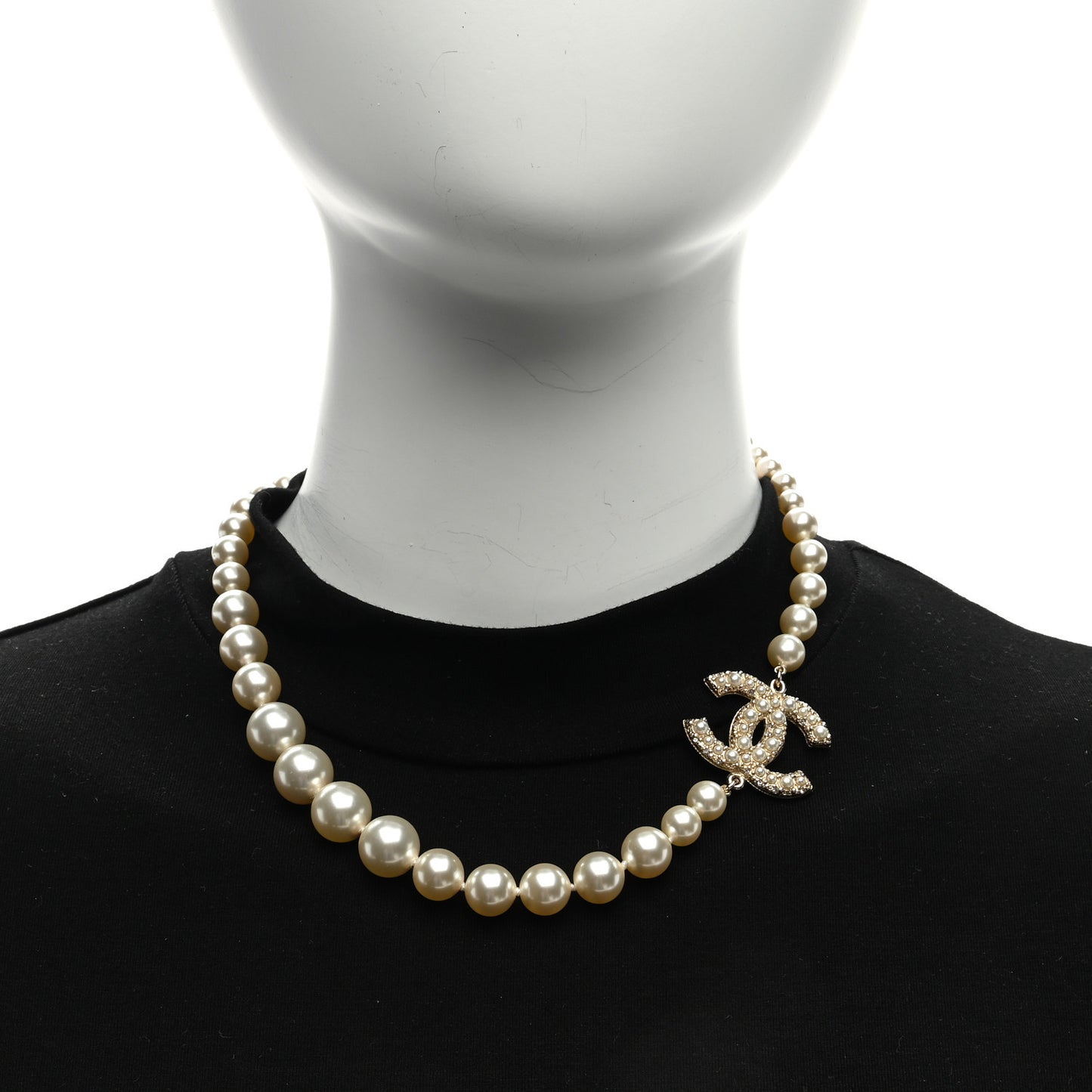 Pearl CC 100th Anniversary Necklace Light Gold