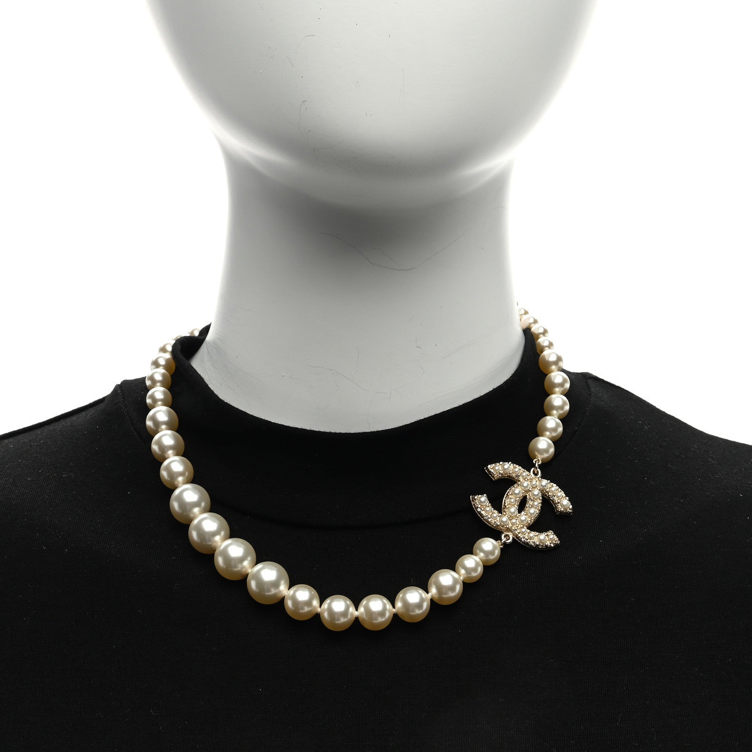 Chanel Pearl CC 100th Anniversary Necklace Light Gold 2 of 4