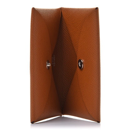Hermes Epsom Calvi Card Case Gold 5 of 8