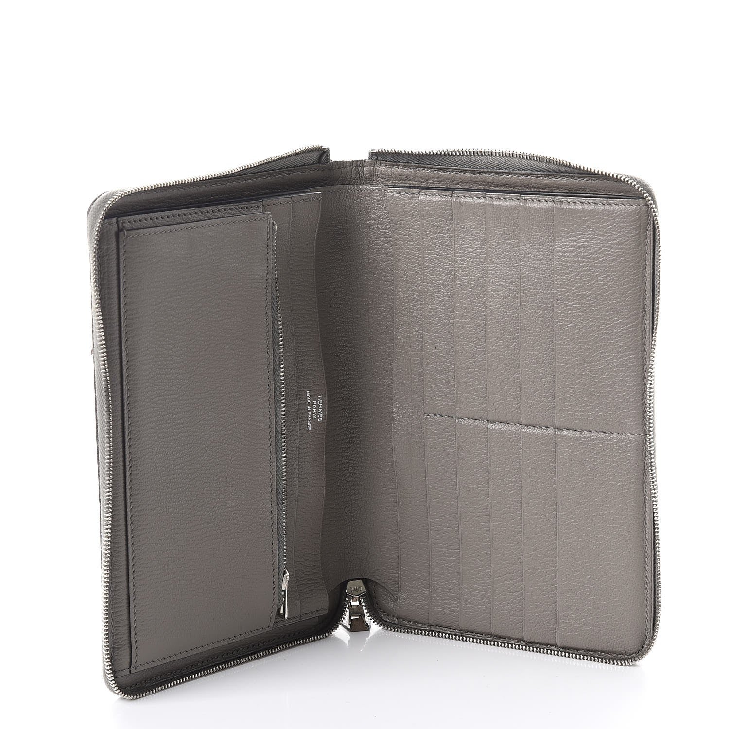 Hermes Ostrich Azap GM Combined Wallet Gris Tourterelle 5 of 8