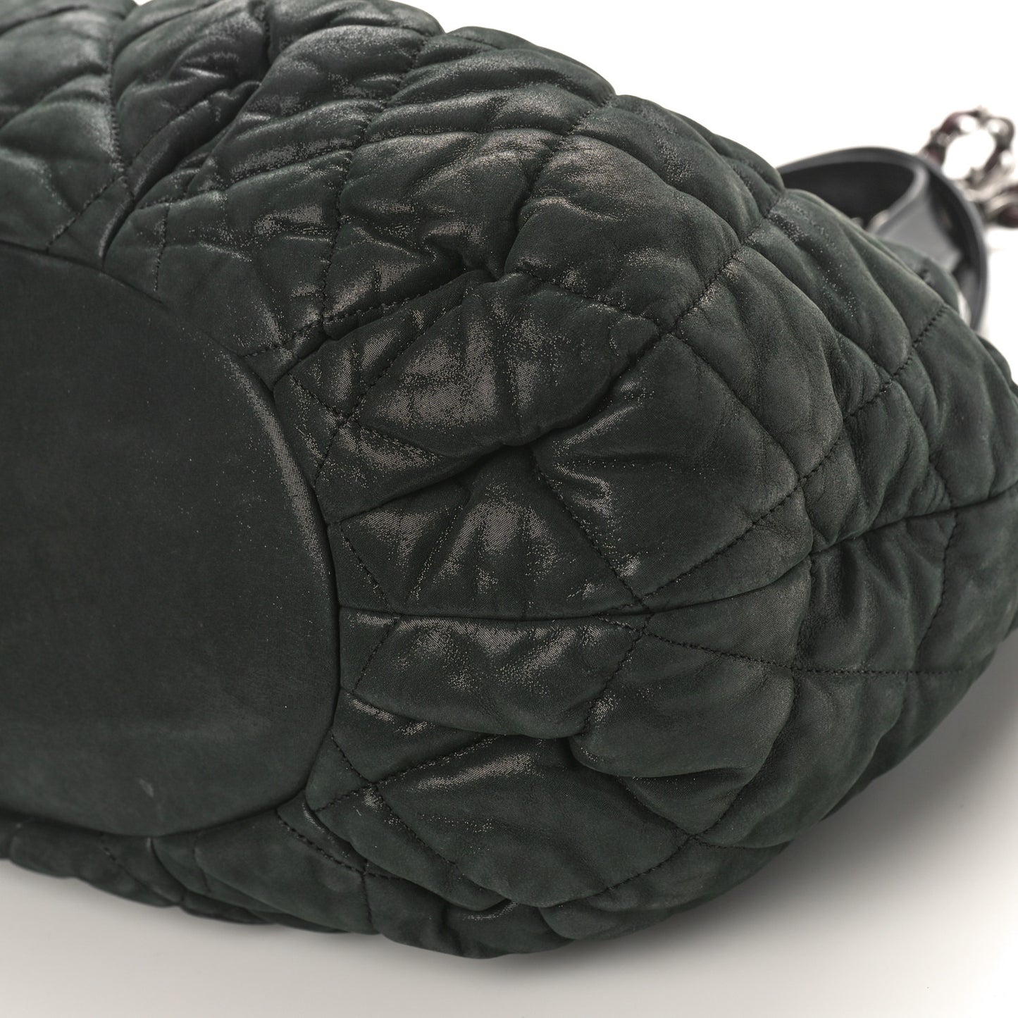 Iridescent Calfskin Quilted Large In The Mix Tote Black