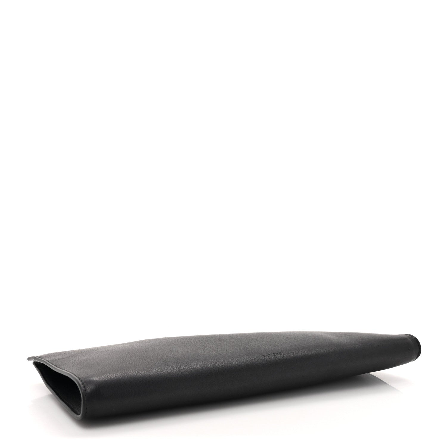 The Row Polished Saddle Calfskin Flat Soft Clutch  Black 4 of 6