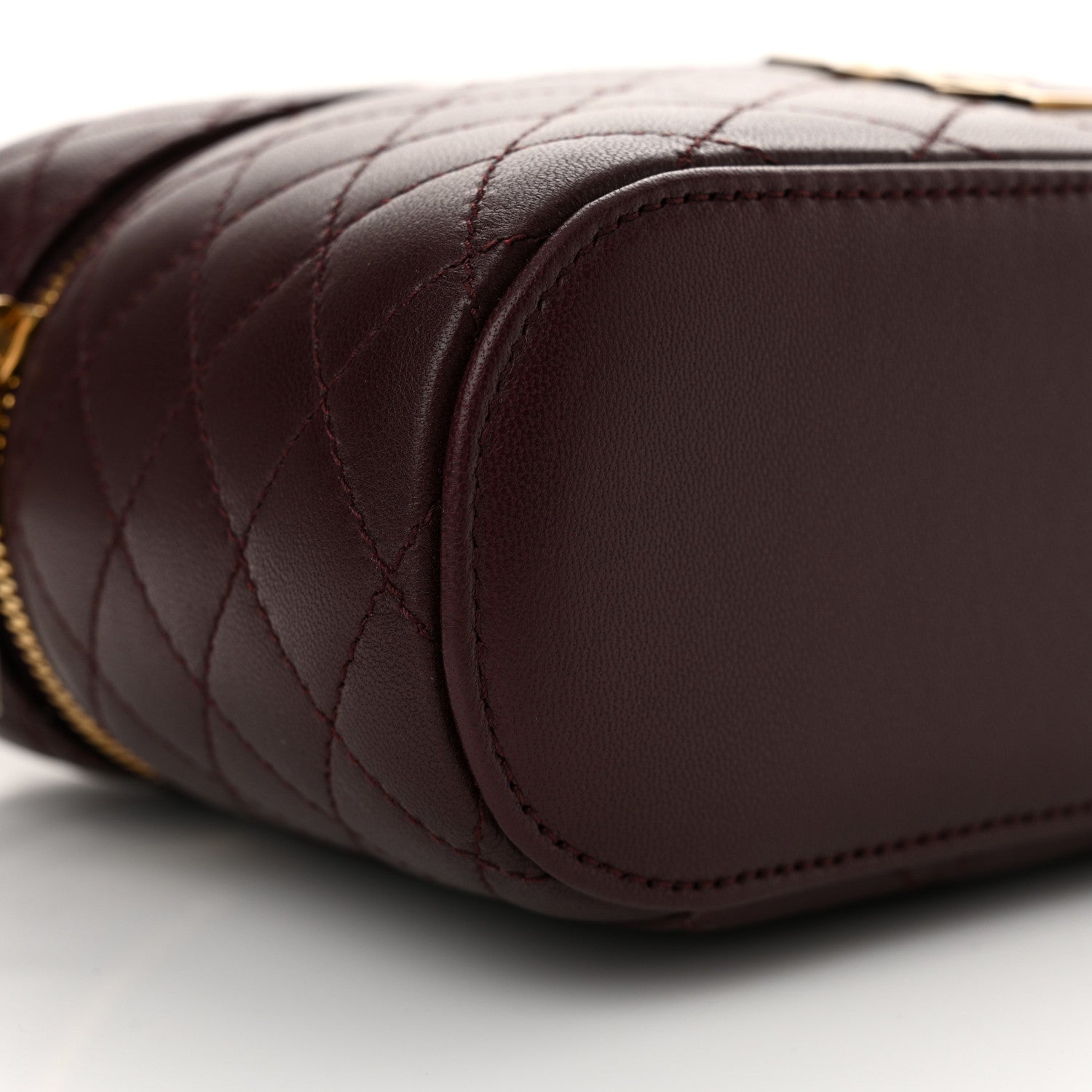 Saint Laurent Lambskin Quilted Mini Gaby Vanity Case Rouge Cabernet 7 of 8