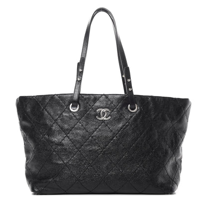Chanel Glazed Calfskin Large On The Road Tote Black 1 of 11