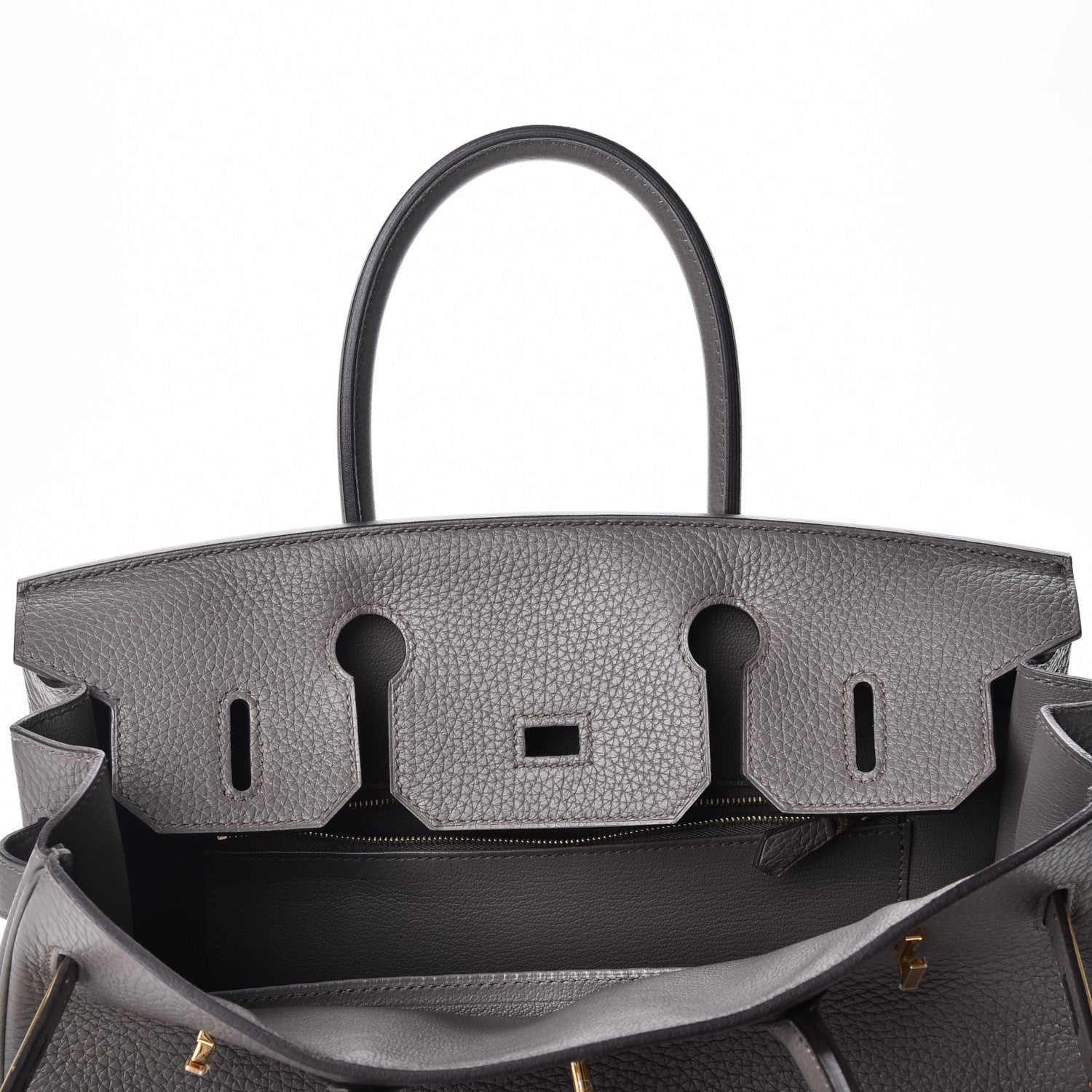 Hermes Taurillon Clemence Birkin 30 Etain 14 of 37