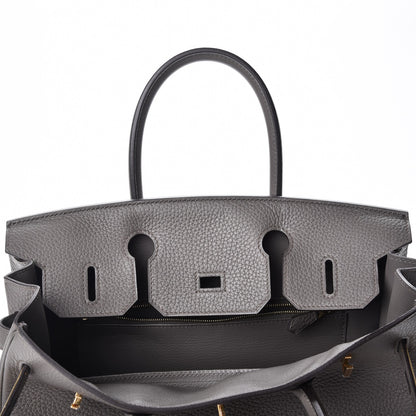 Hermes Taurillon Clemence Birkin 30 Etain 14 of 37