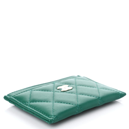 Chanel Lambskin Quilted Card Holder Green 4 of 9