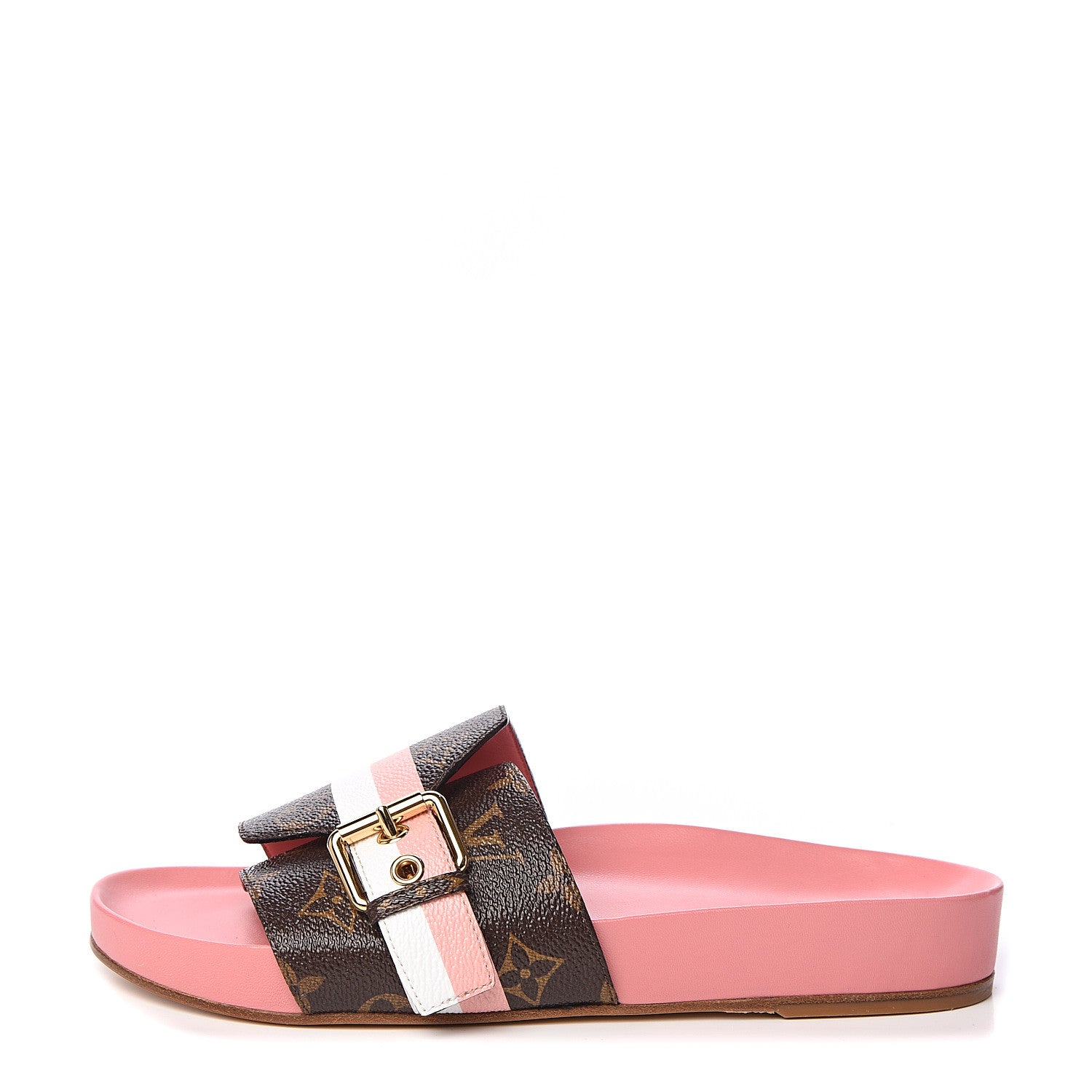Louis Vuitton Patent Monogram Bom Dia Flat Mule 38.5 Rose White 1 of 8