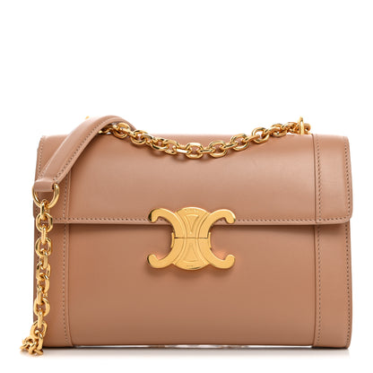 Celine Shiny Calfskin Triomphe Chain Bag Desert Rose 1 of 11