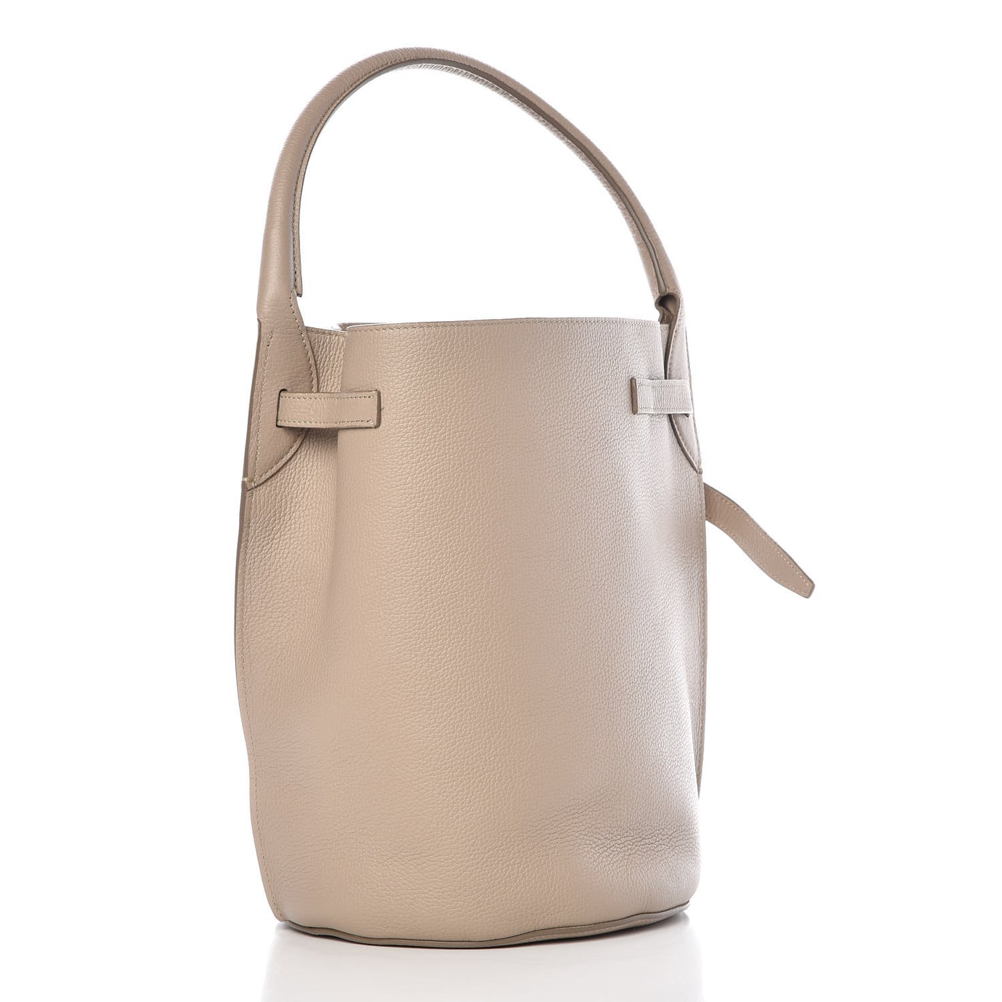 Supple Grained Calfskin Big Bag Bucket Light Taupe