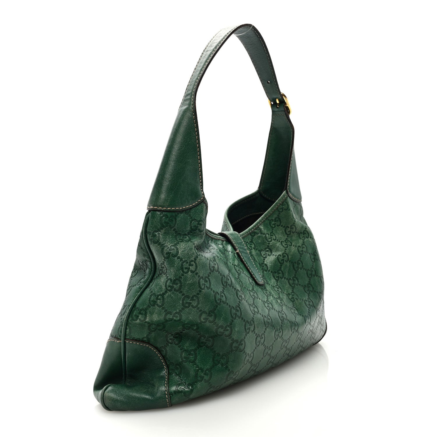 Gucci Guccissima Medium Jackie O Bouvier Hobo Green 3 of 13