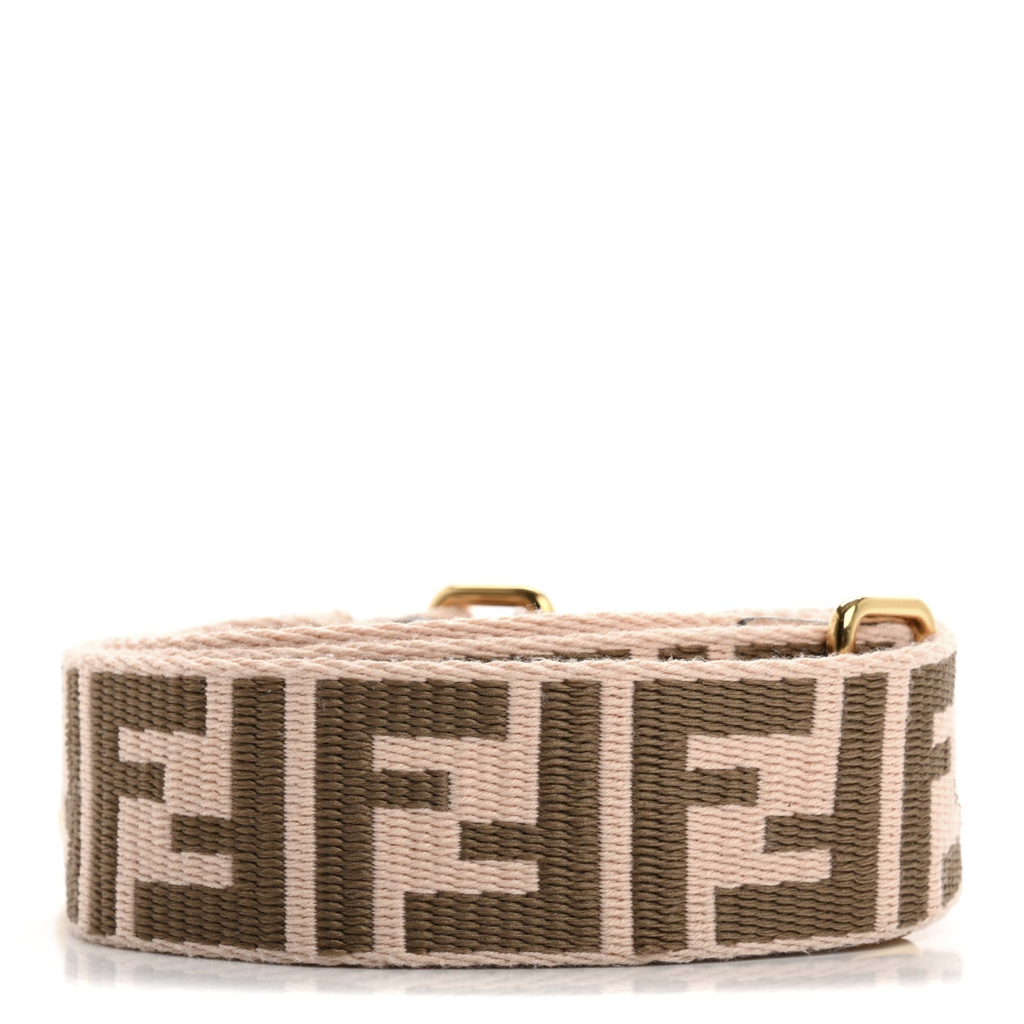 Jacquard Ribbon Vitello King FF Bi-Color Intreccio Adjustable Strap You Light Rose Camel