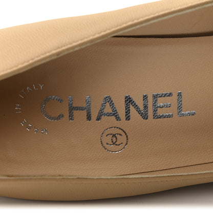 Chanel Calfskin Cap Toe Chain Wedge Pumps 36 Marron Clair Black 8 of 13