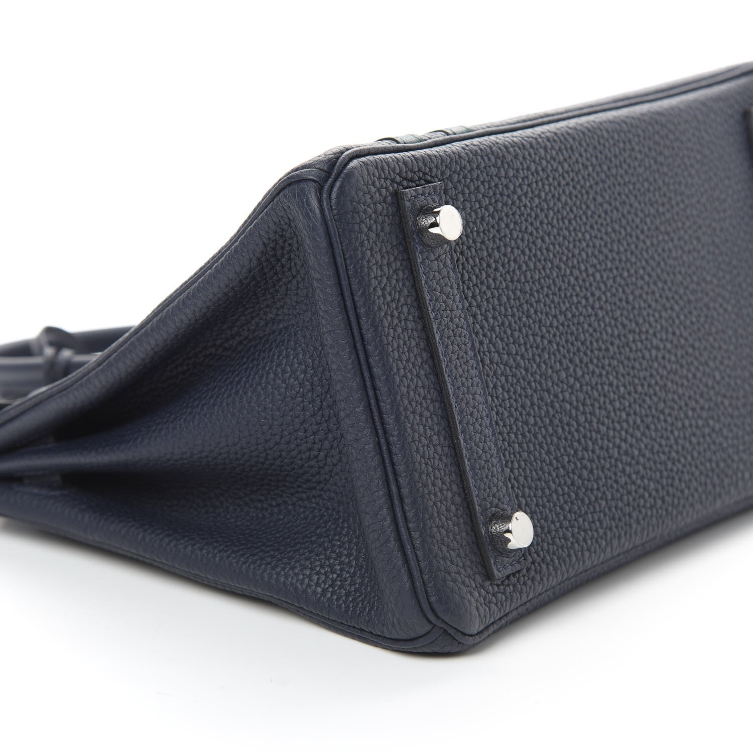 Hermes Togo Swift Officier Birkin 25 Bleu Nuit Vert Cypress 33 of 35