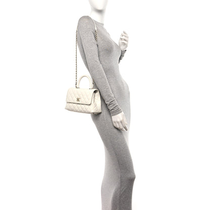 Chanel Caviar Quilted Mini Coco Handle Flap White 2 of 12