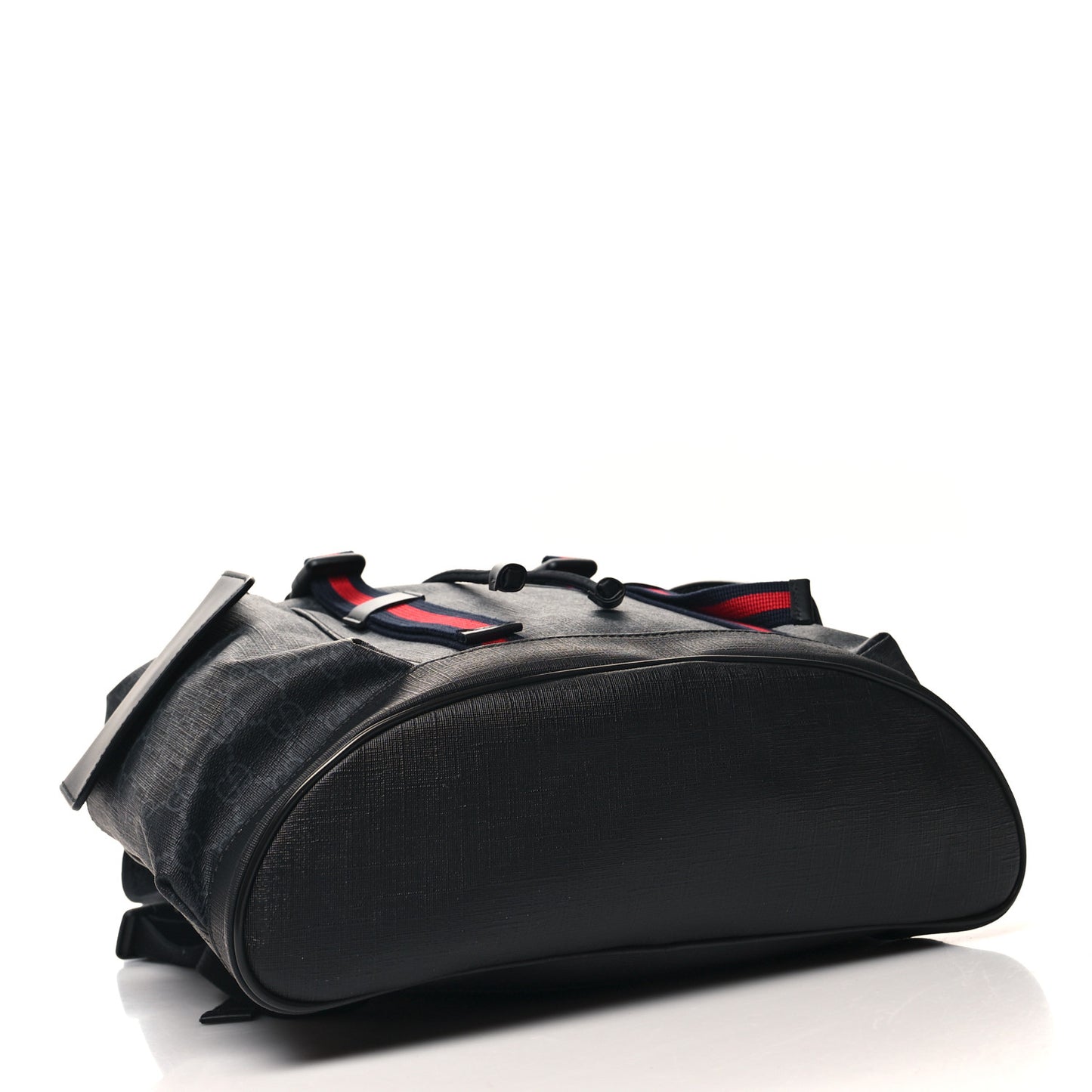 Soft GG Supreme Monogram Calfskin Web Double Buckle Backpack Black