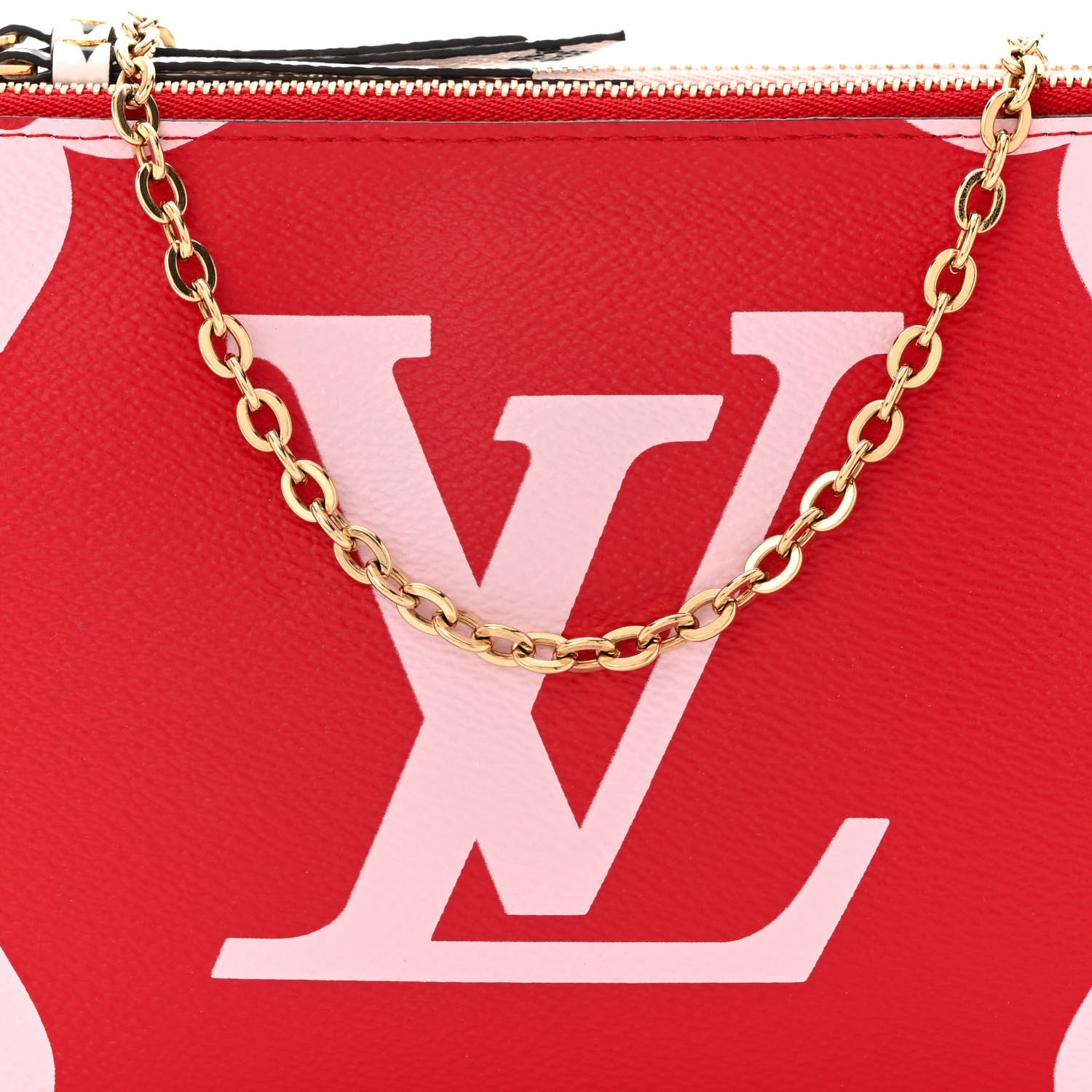 Louis Vuitton Monogram Giant Double Zip Pochette Rouge 8 of 10