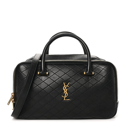 Saint Laurent Lambskin Lyia Quilted Duffle Bag Black 1 of 11