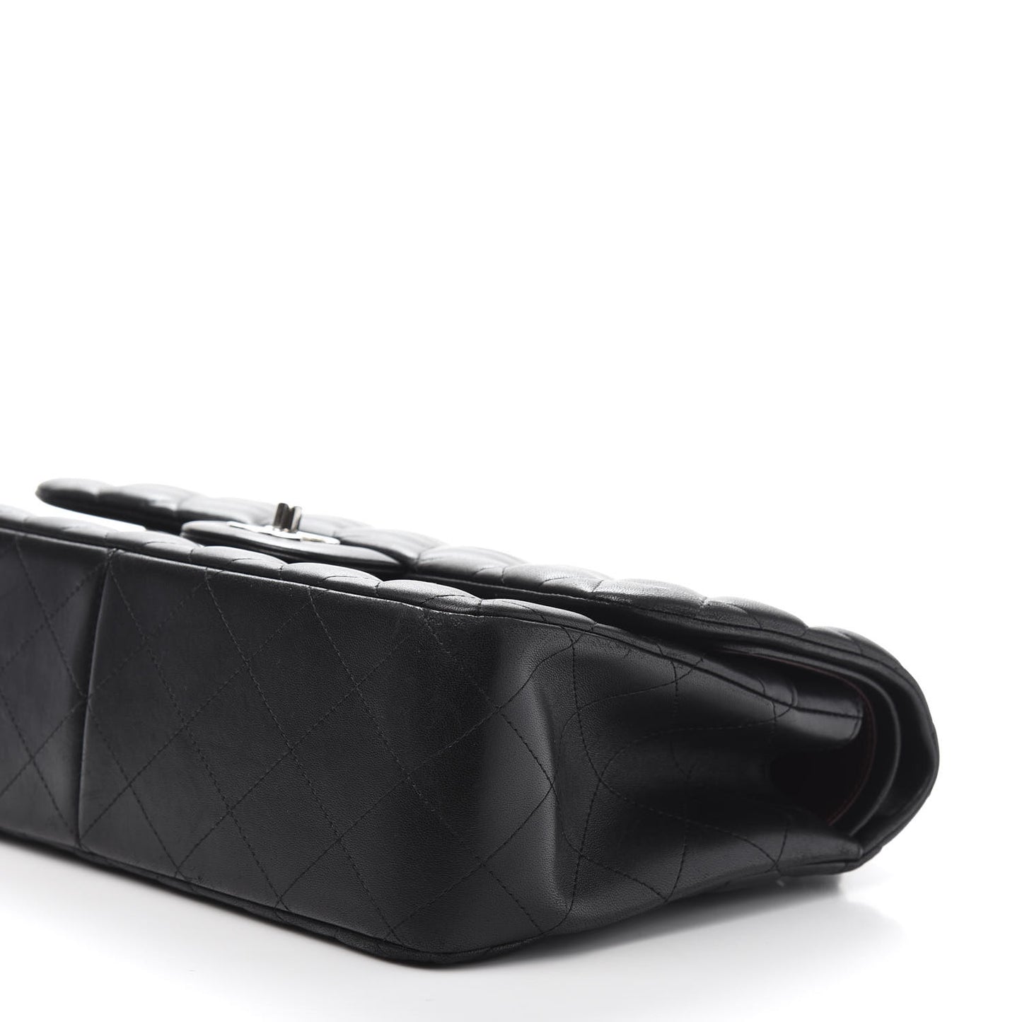 Lambskin Quilted Jumbo Double Flap Black