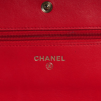 Chanel Caviar Sevruga Wallet on Chain WOC Red 6 of 8