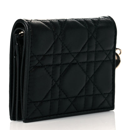 Christian Dior Lambskin Cannage Mini Lady Dior Wallet Black 6 of 13
