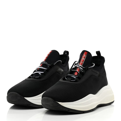 Prada Mesh Neoprene Womens America's Cup 45mm Sneakers 38 Black White 3 of 12