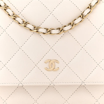 Chanel Caviar Quilted Wallet On Chain WOC White 8 of 14