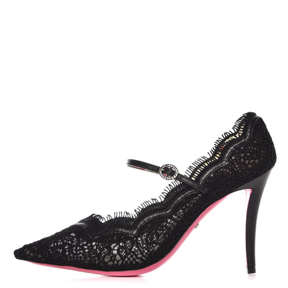 Gucci Lace Pizzo Venice Pumps 38 Black 1 of 9