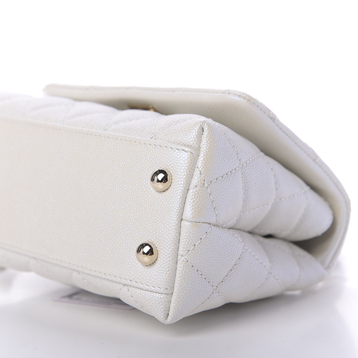 Chanel Iridescent Caviar Quilted Extra Mini Coco Handle Flap Ivory 7 of 10