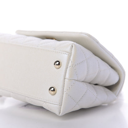 Chanel Iridescent Caviar Quilted Extra Mini Coco Handle Flap Ivory 7 of 10