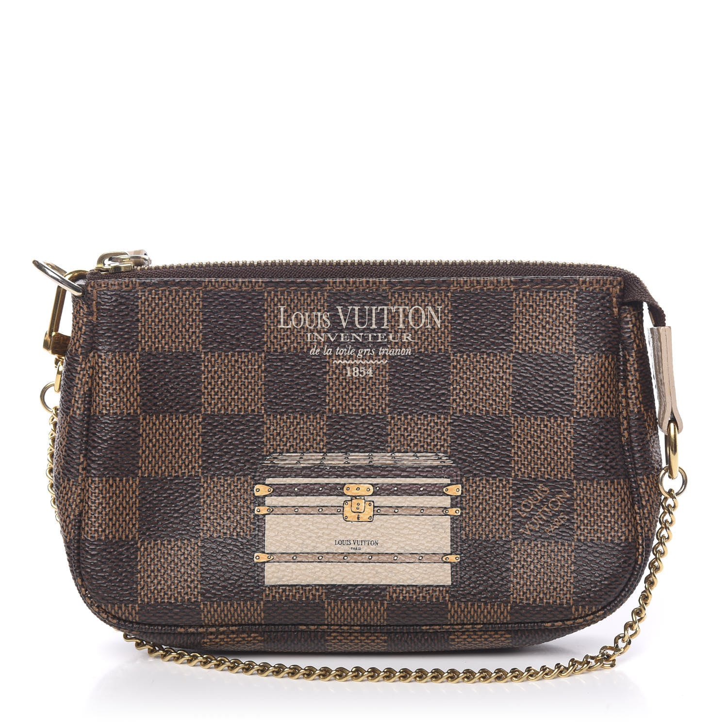 Louis Vuitton Damier Ebene Trunks and Locks Mini Pochette Accessories 1 of 6