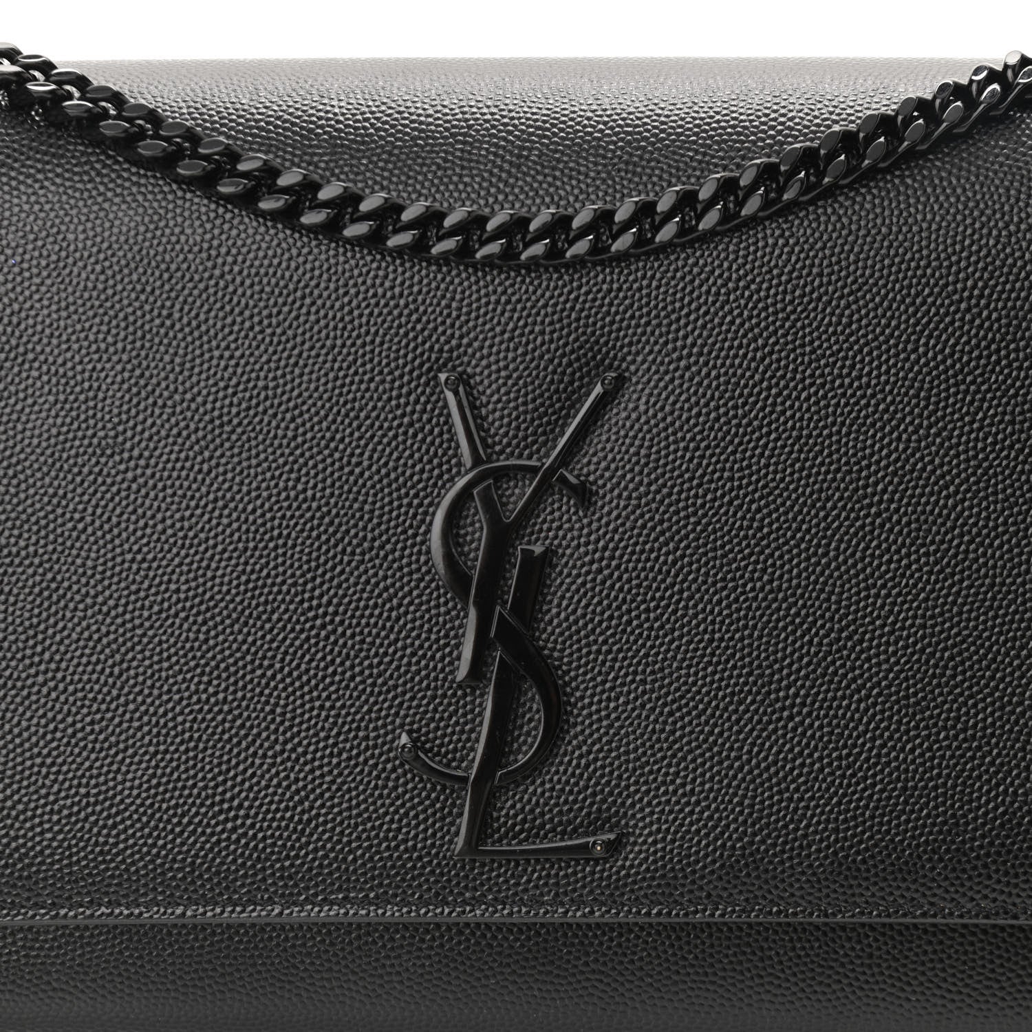 Saint Laurent Grain De Poudre Medium Classic Monogram Kate Satchel Black 6 of 8