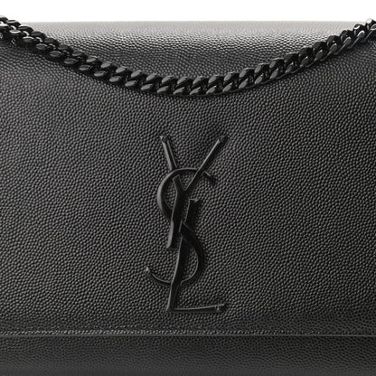 Saint Laurent Grain De Poudre Medium Classic Monogram Kate Satchel Black 6 of 8