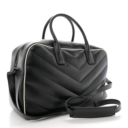 Saint Laurent Calfskin Medium Miles Logo Bowler Duffel Bag Black 3 of 11