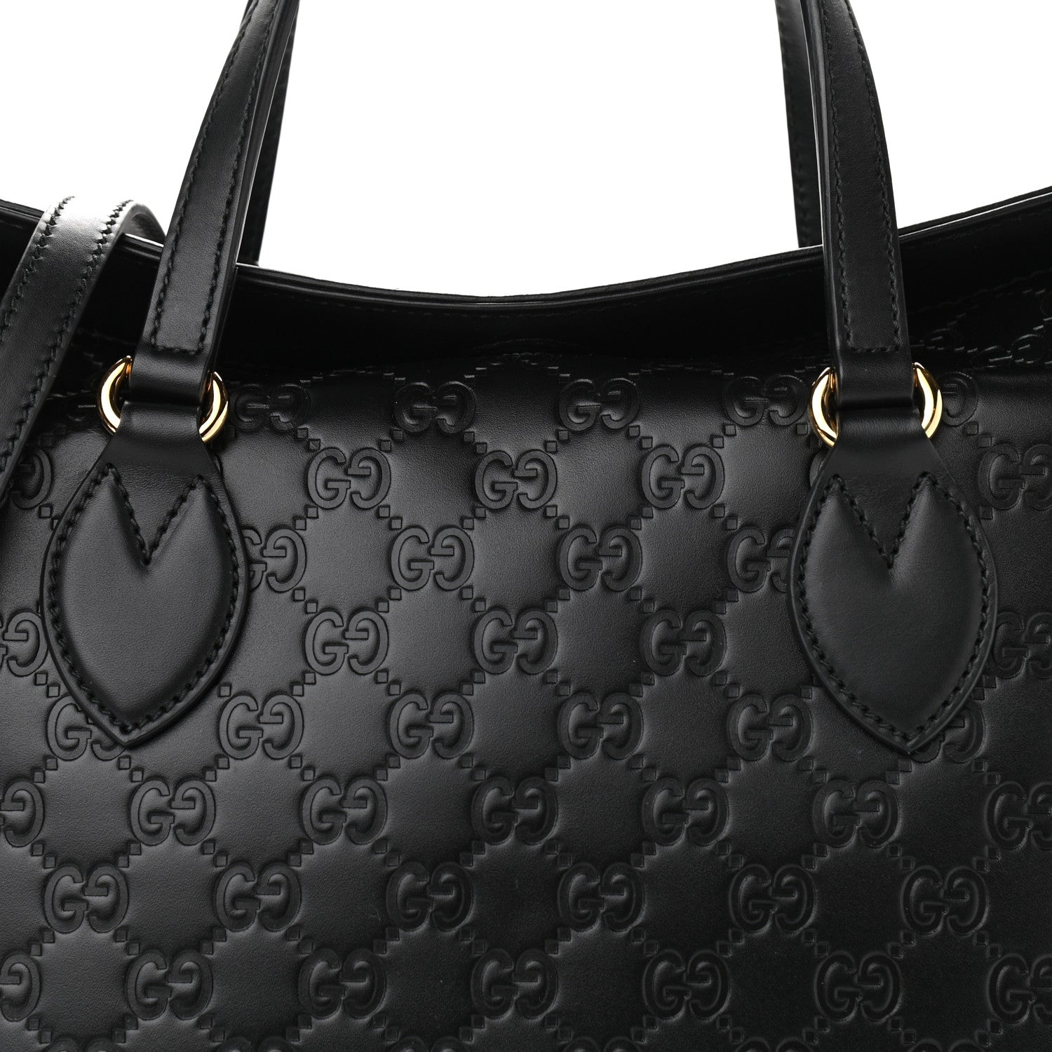 Gucci Guccissima Linea A Foldover Tote Black 6 of 10