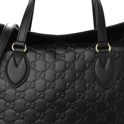 Gucci Guccissima Linea A Foldover Tote Black 6 of 10