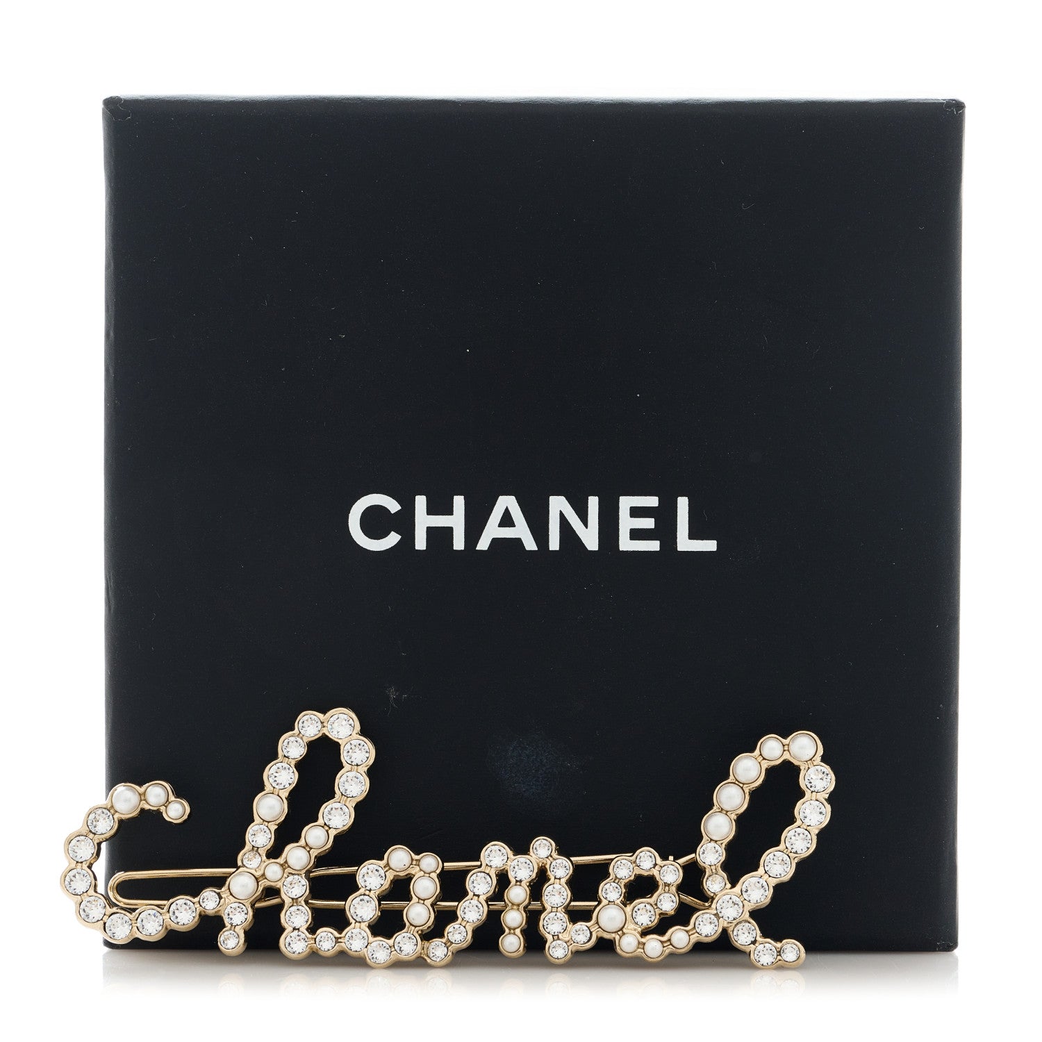Chanel Metal Glass Swirling Pearls Hair Clip Gold 5 of 5