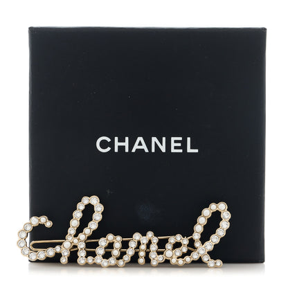 Chanel Metal Glass Swirling Pearls Hair Clip Gold 5 of 5
