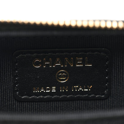 Chanel Lambskin Quilted Mini Lacquered Chain Clutch Black 5 of 8