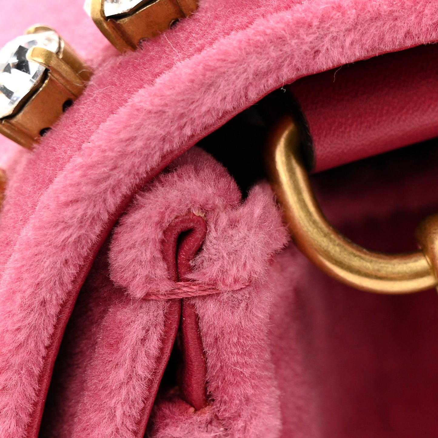 Velvet Crystal Mini Bee Broadway Shoulder Bag Light Raspberry Rose