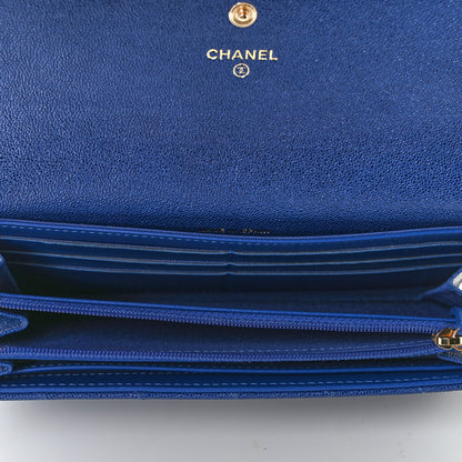 Chanel Caviar Quilted Large Boy Gusset Flap Wallet Blue 5 of 14