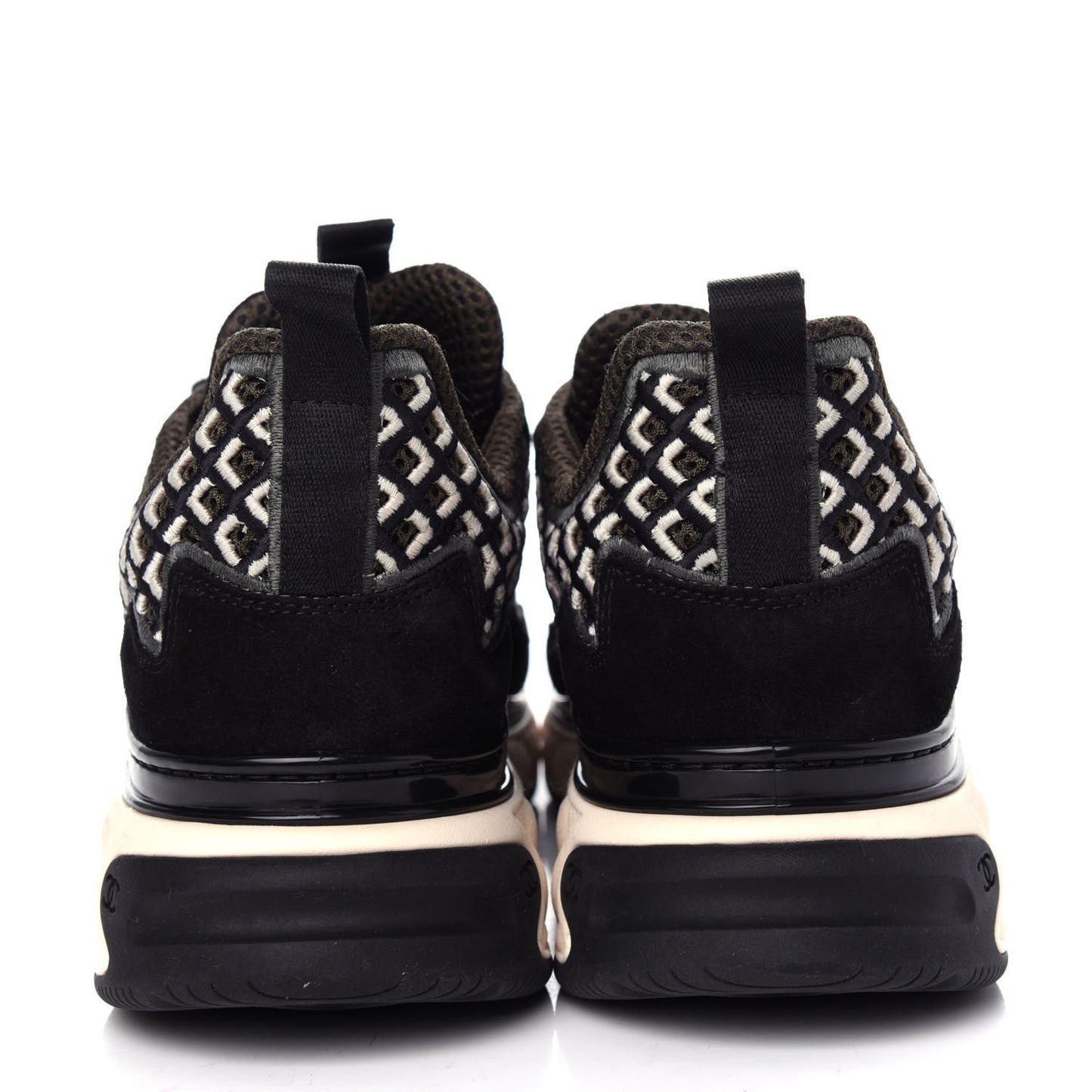 Suede Calfskin Embroidered CC Sneakers 39.5 Black