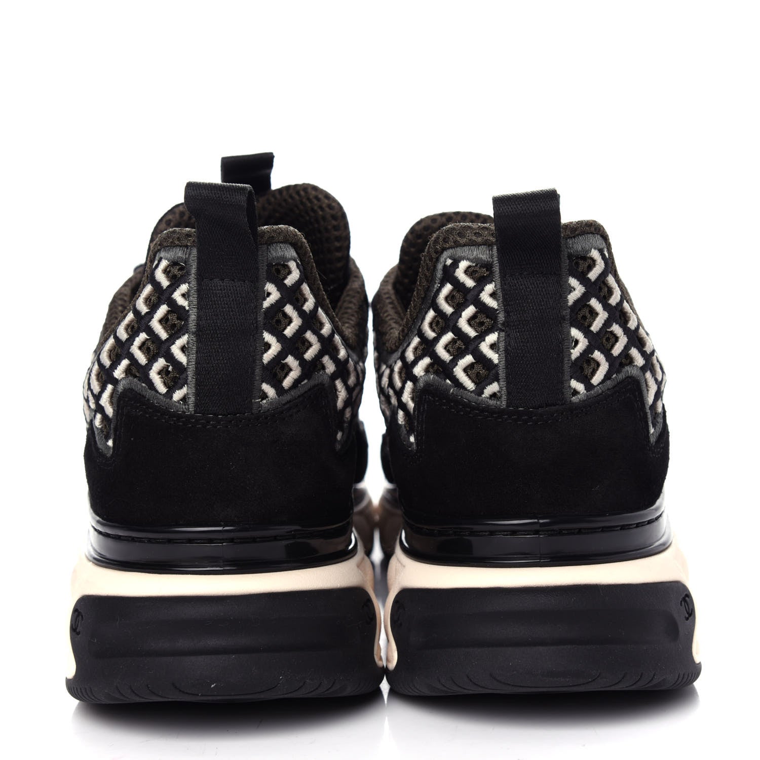 Chanel Suede Calfskin Embroidered CC Sneakers 39.5 Black 7 of 11