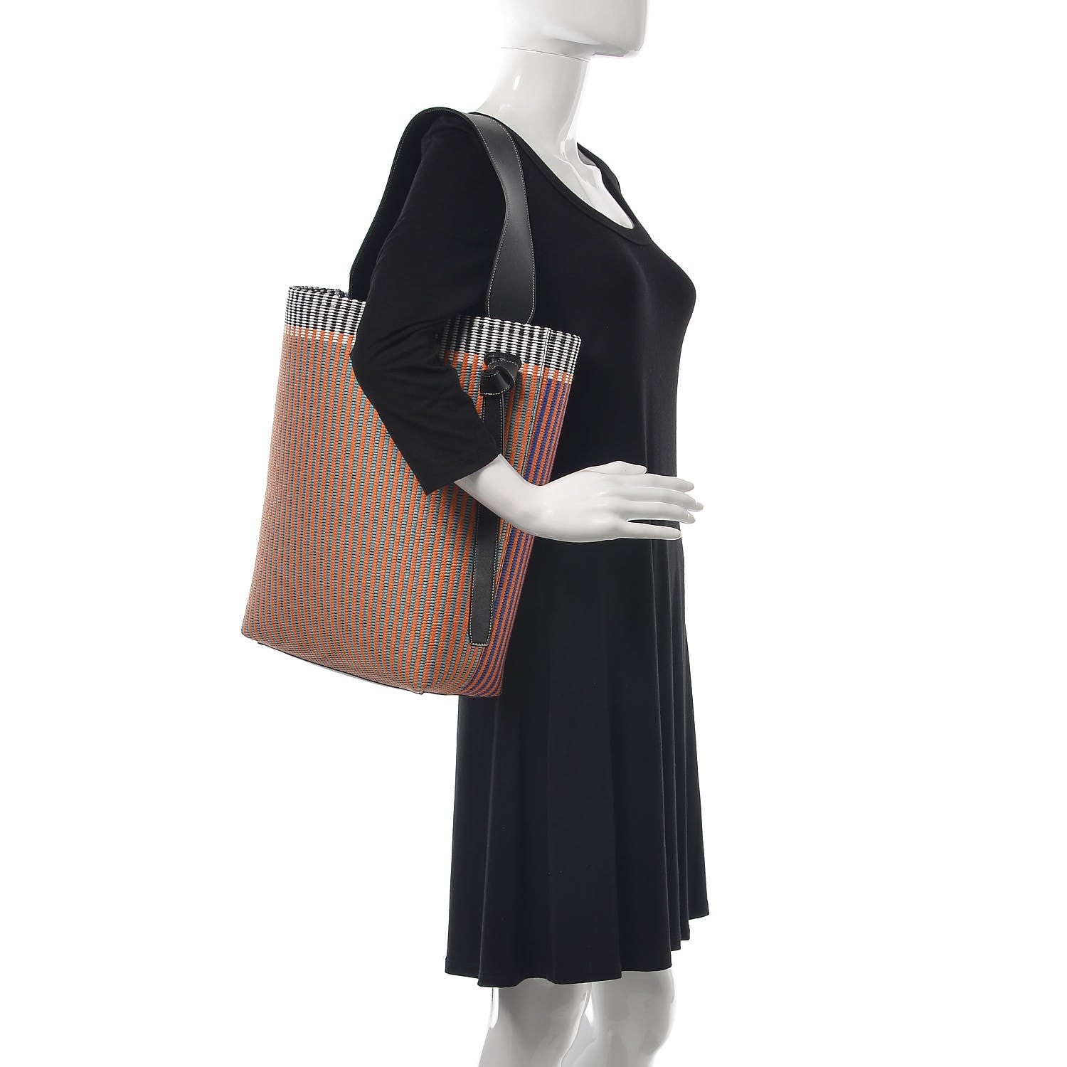 Celine Woven Canvas Small Twisted Cabas Multicolor 2 of 7
