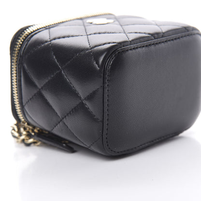 Chanel Lambskin Quilted Mini Vanity Case With Chain Black 9 of 11