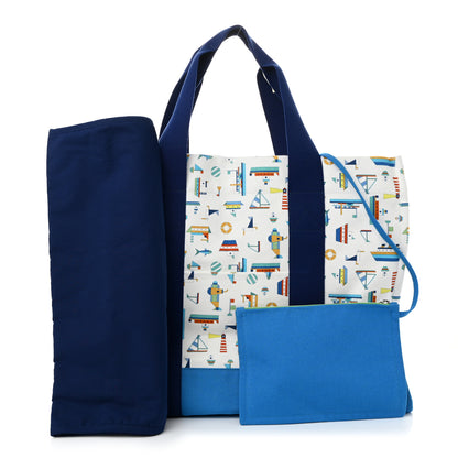 Hermes Cotton Canvas Petit Chalutier Nappy Bag Azur 3 of 10