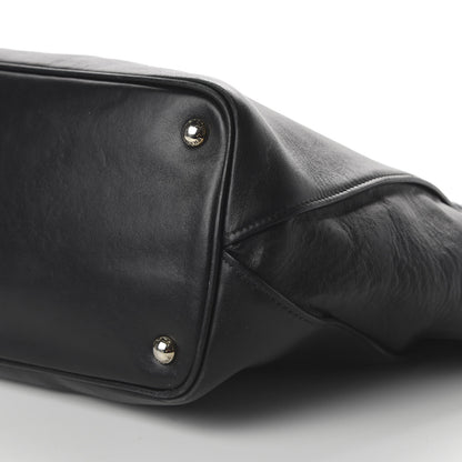 Prada Soft Calfskin Studded East West Tote Black 7 of 12